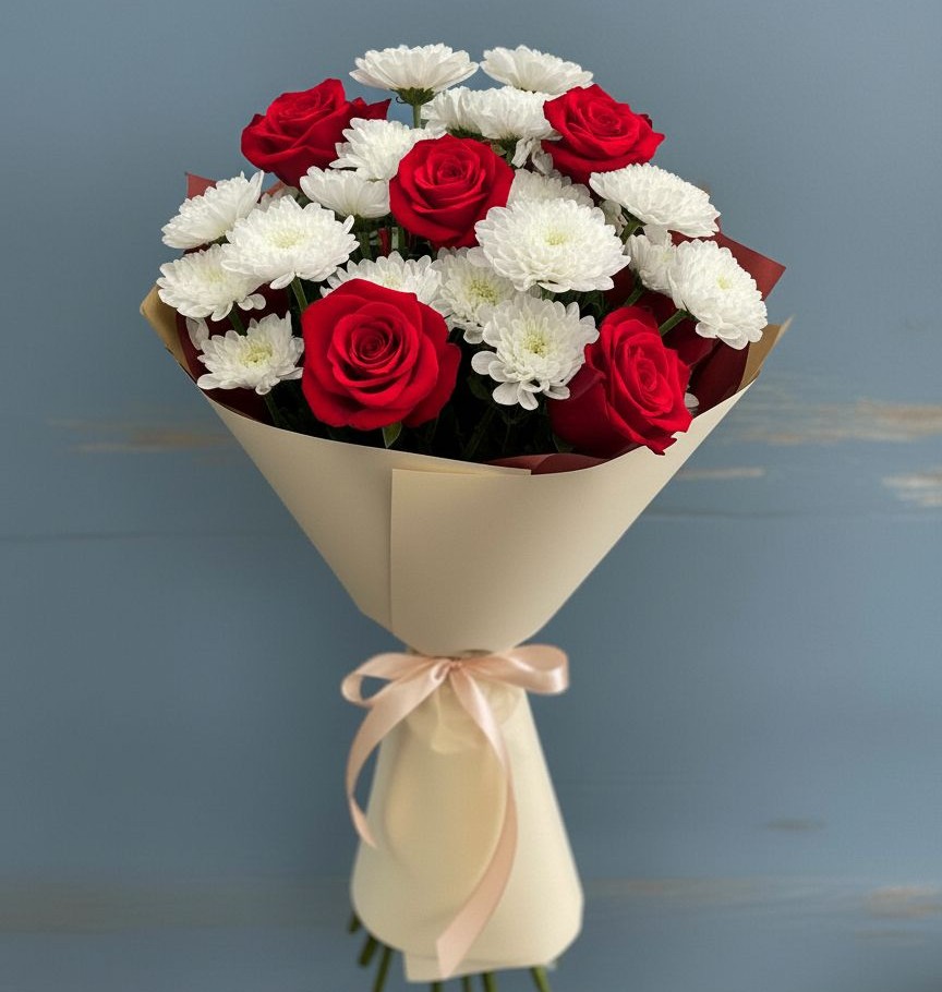 Букет цветов из: Розы и Хризантемы в Иссе