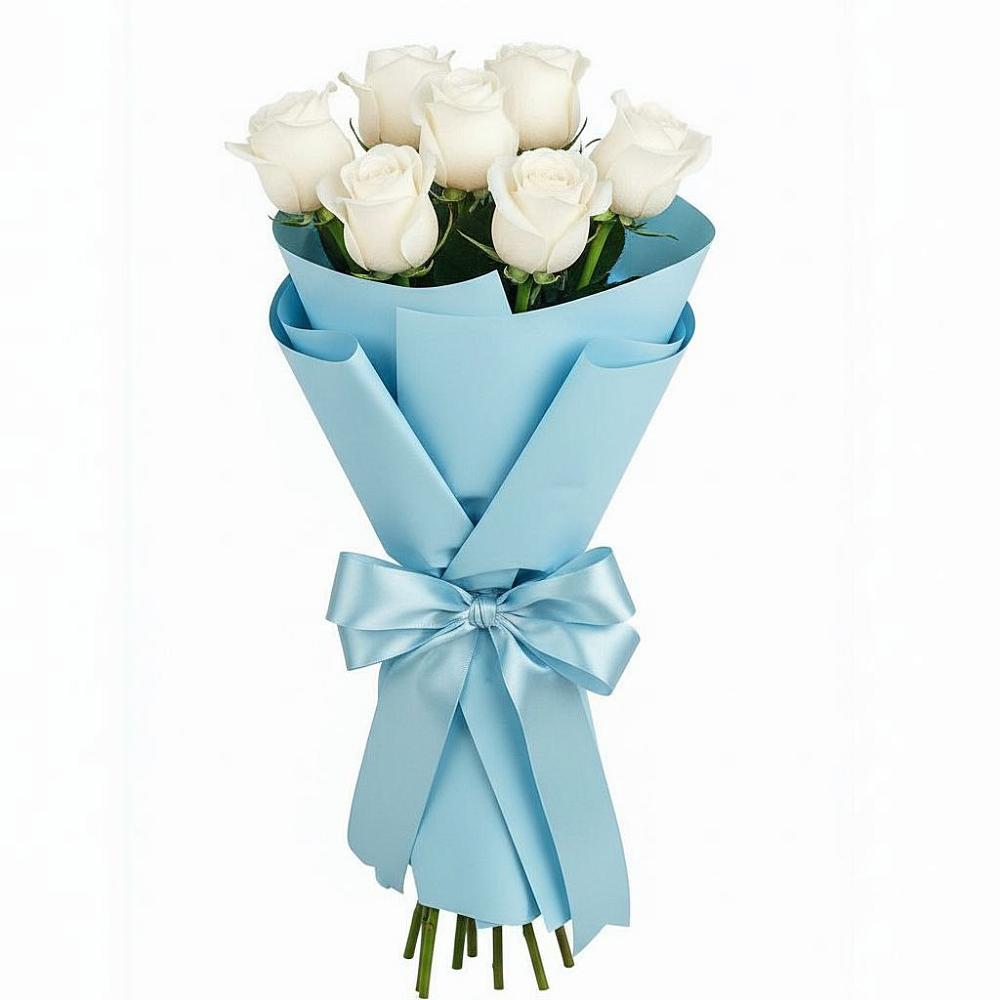 Букет 7 белых роз Проуд в Иссе