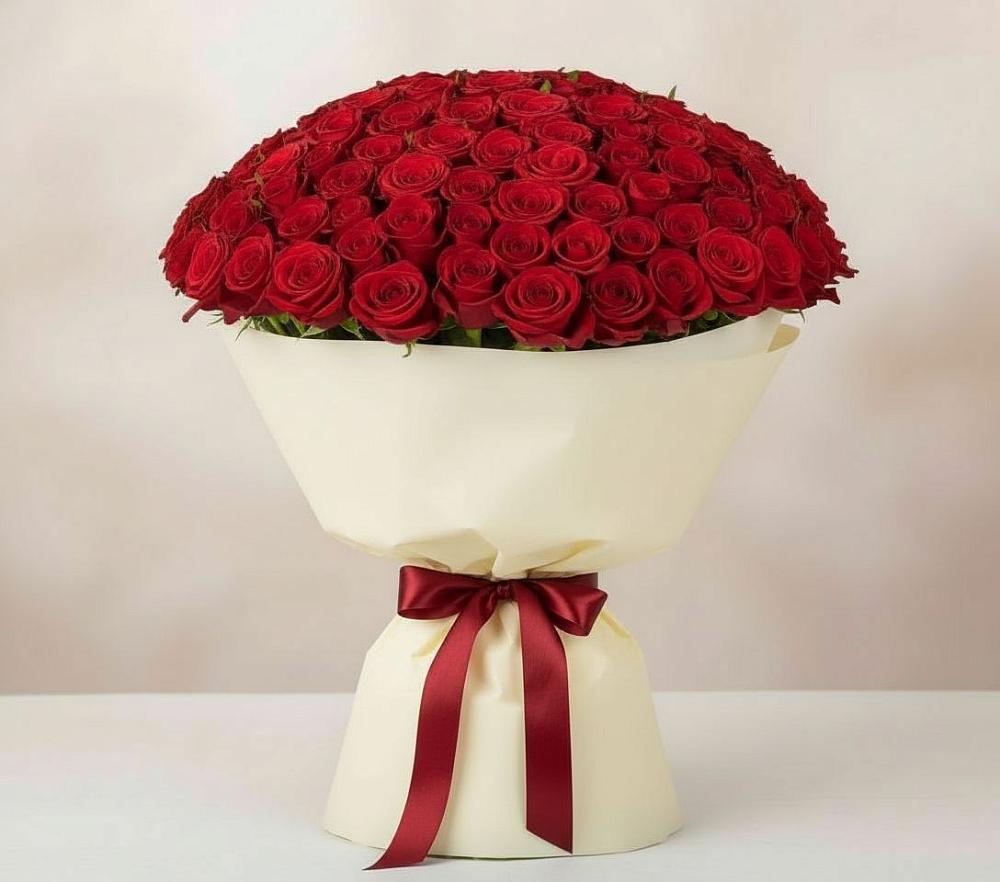 Букет 101 Красная роза Милано в Иссе