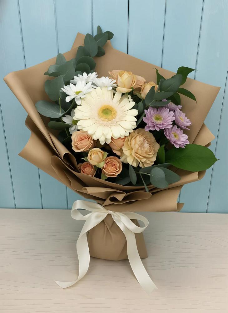 Букет цветов из: Герберы и Хризантемы в Иссе