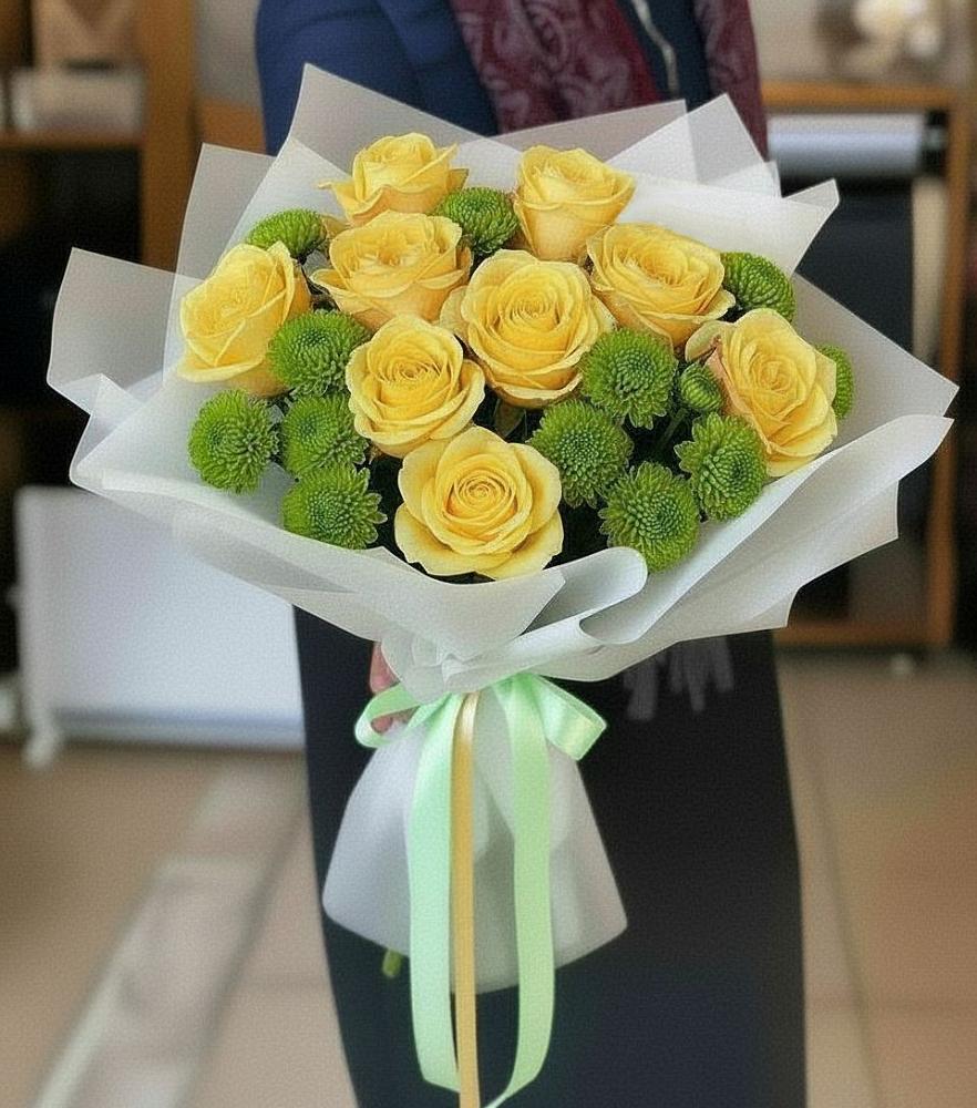 Букет цветов из: Хризантемы и Розы в Иссе