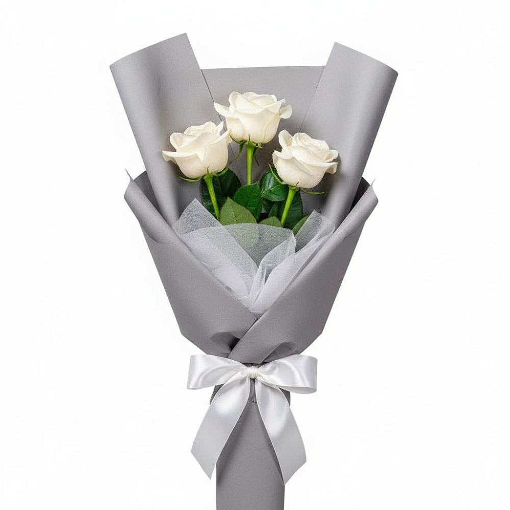 Букет 3 белые розы в Иссе