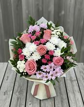 Букет цветов из:  Альстромерии, Гвоздики, Розы и Хризантемы в Иссе