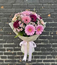 Букет цветов из:  Герберы и Хризантемы в Иссе
